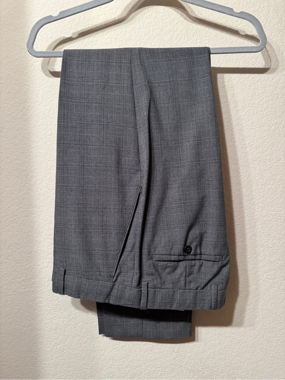 Banana Republic Gray Plaid Tailored Fit Dress Pants 33x34